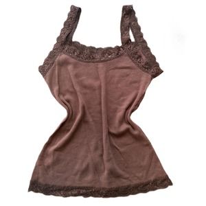 Y2k Xhilaration Target brown lace cami tank top